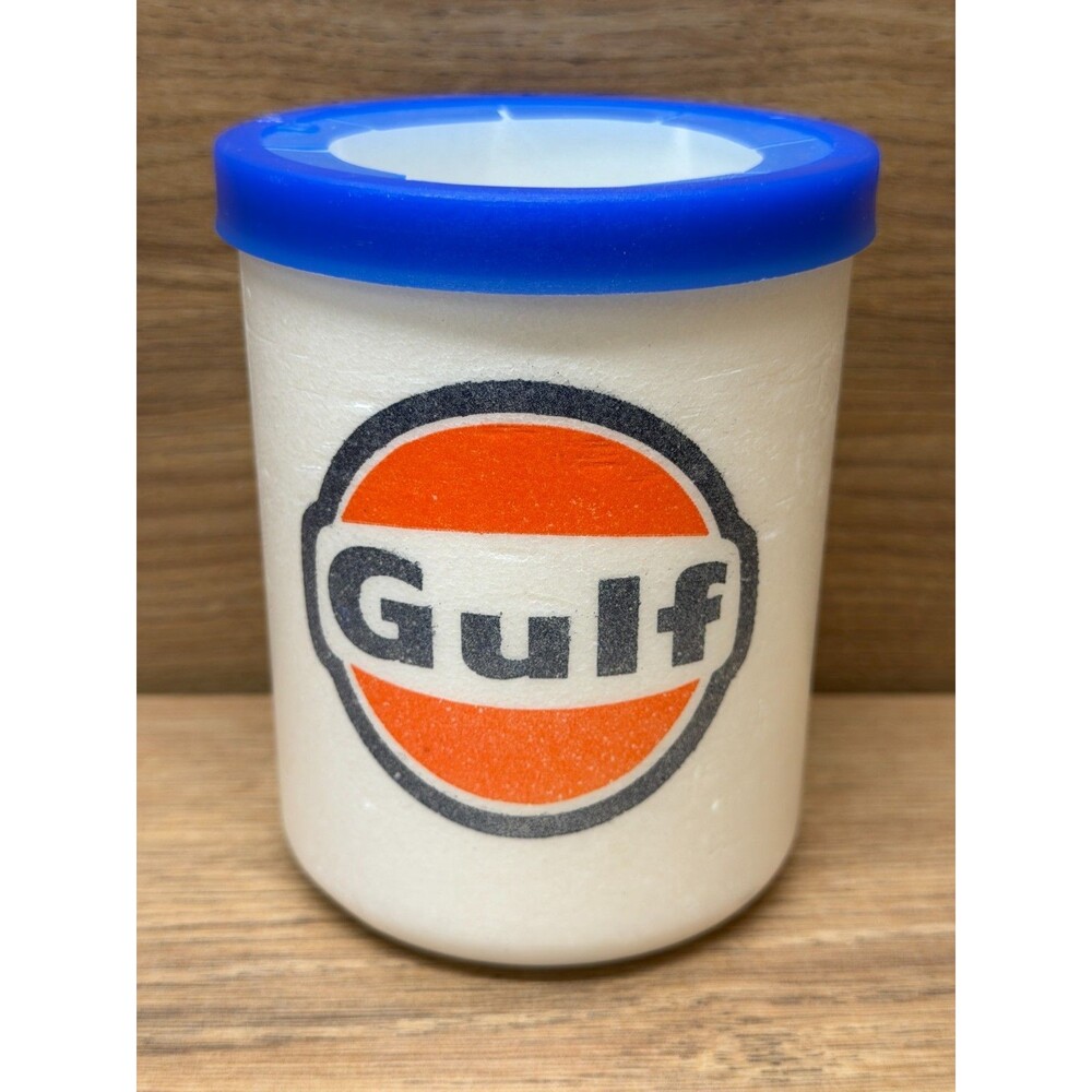 Vintage 1980's Gulf Oil Gas Station Styrofoam Single Can Coozie Koozie Holder